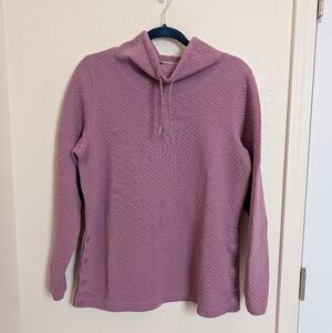 L.L. Bean Cozy Pullover Sweatshirt Top Cowl Cocoon Neck Purple Womens M
